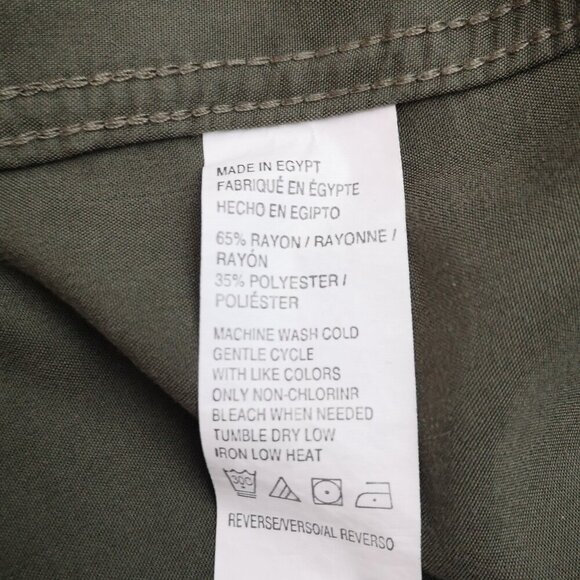 Van Heusen Men's Size Large (16-16 1/2) Army Green Loose Fit Shirt - Picture 5 of 9
